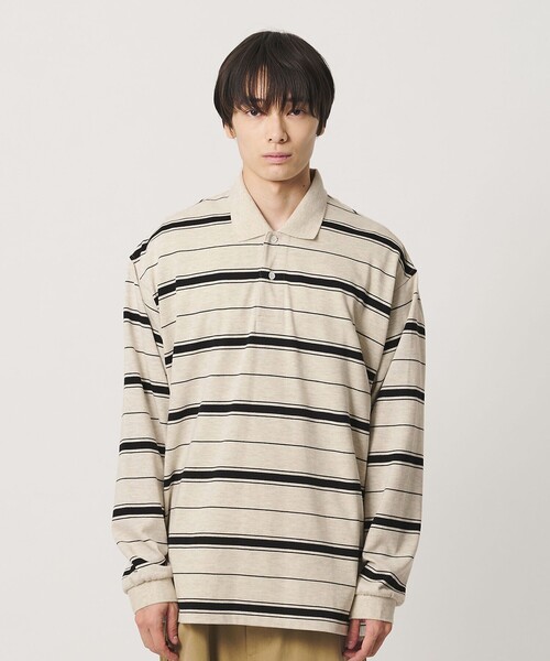 NICE WEATHER(ナイスウェザー)の「<NICE WEATHER>ボーダー ロングスリーブ ポロシャツ(ポロシャツ・メンズ・ネイビー/ライトグレー・L/S/M)」の8枚目の写真