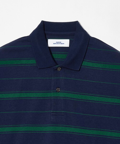NICE WEATHER(ナイスウェザー)の「<NICE WEATHER>ボーダー ロングスリーブ ポロシャツ(ポロシャツ・メンズ・ネイビー/ライトグレー・L/S/M)」の13枚目の写真