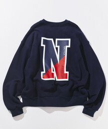 NAUTICA/ノーティカ カレッジ ラバープリント クルーネック スウェット