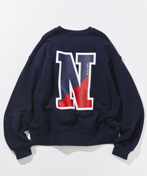 NAUTICA(ノーティカ)の「NAUTICA/ノーティカ カレッジ ラバープリント クルーネック スウェット(スウェット・レディース・ネイビー/ライトグレー・フリ-)」の2枚目の写真