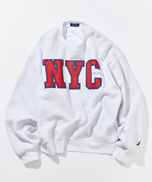 NAUTICA(ノーティカ)の「NAUTICA/ノーティカ カレッジ ラバープリント クルーネック スウェット(スウェット・レディース・ネイビー/ライトグレー・フリ-)」の1枚目の写真