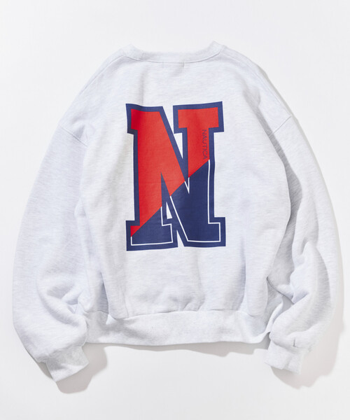 NAUTICA(ノーティカ)の「NAUTICA/ノーティカ カレッジ ラバープリント クルーネック スウェット(スウェット・レディース・ネイビー/ライトグレー・フリ-)」の4枚目の写真