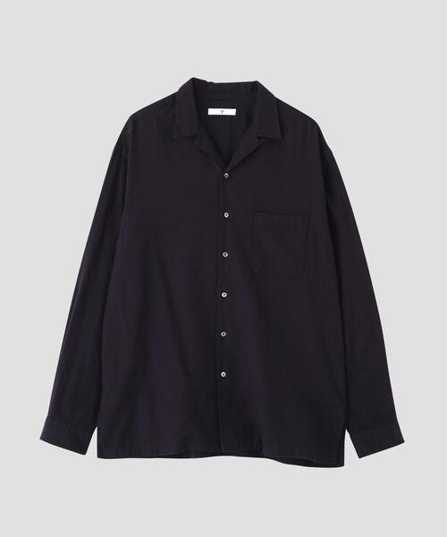 Y（ワイ）の「Ｙ /  [UNISEX] BRUSHED ORGANIC COTTON TENCEL OPEN COLLAR SHIRT（シャツ/ブラウス・メンズ・ネイビー/ホワイト・MEDIUM/SMALL/LARGE）」の7枚目の写真