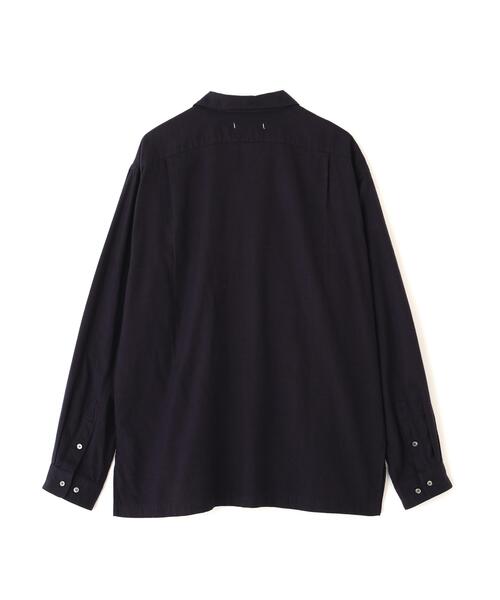 Y（ワイ）の「Ｙ /  [UNISEX] BRUSHED ORGANIC COTTON TENCEL OPEN COLLAR SHIRT（シャツ/ブラウス・メンズ・ネイビー/ホワイト・MEDIUM/SMALL/LARGE）」の8枚目の写真