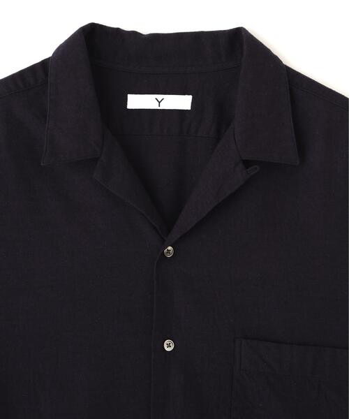 Y（ワイ）の「Ｙ /  [UNISEX] BRUSHED ORGANIC COTTON TENCEL OPEN COLLAR SHIRT（シャツ/ブラウス・メンズ・ネイビー/ホワイト・MEDIUM/SMALL/LARGE）」の9枚目の写真