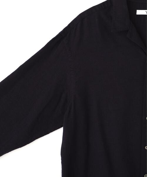 Y（ワイ）の「Ｙ /  [UNISEX] BRUSHED ORGANIC COTTON TENCEL OPEN COLLAR SHIRT（シャツ/ブラウス・メンズ・ネイビー/ホワイト・MEDIUM/SMALL/LARGE）」の10枚目の写真