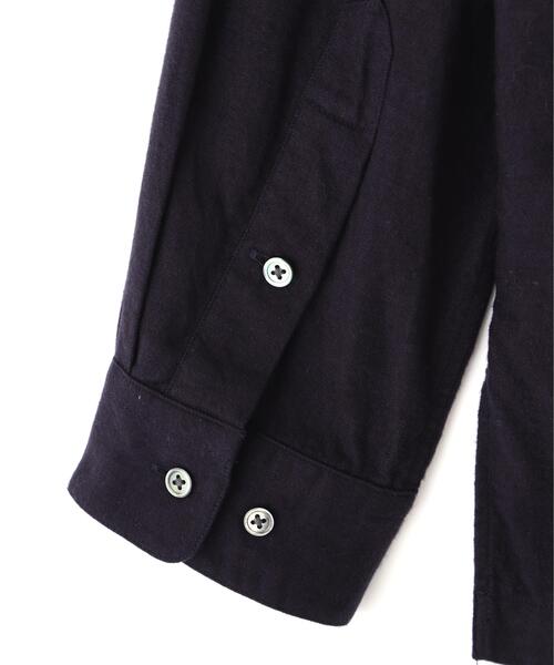 Y（ワイ）の「Ｙ /  [UNISEX] BRUSHED ORGANIC COTTON TENCEL OPEN COLLAR SHIRT（シャツ/ブラウス・メンズ・ネイビー/ホワイト・MEDIUM/SMALL/LARGE）」の13枚目の写真