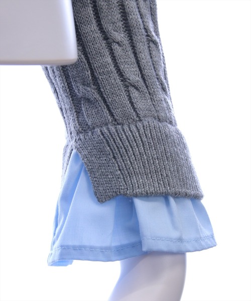 U.S. POLO ASSN.(ユーエスポロアッスン)の「【U.S. POLO ASSN.】clear 別注 シャツ襟ドッキングケーブルニットトップス(ニット/セーター・レディース・ブラウン/グレー/ブラック・F)」の17枚目の写真