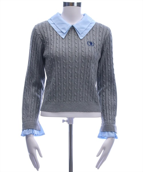 U.S. POLO ASSN.(ユーエスポロアッスン)の「【U.S. POLO ASSN.】clear 別注 シャツ襟ドッキングケーブルニットトップス(ニット/セーター・レディース・ブラウン/グレー/ブラック・F)」の19枚目の写真