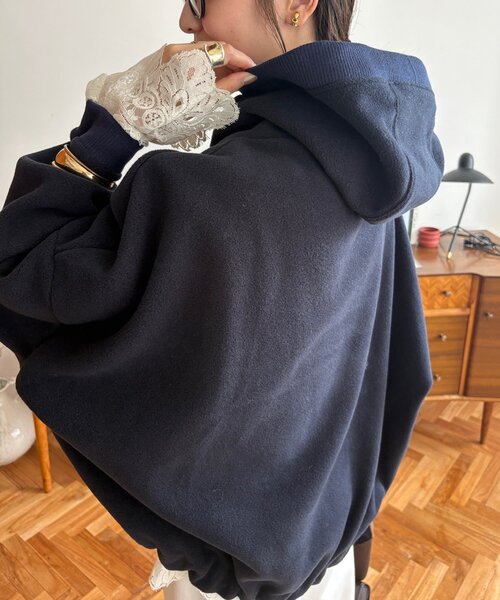 DouDou(ドゥドゥ)の「フリースフーディー(Tシャツ/カットソー・レディース・ボルドー/ダークブルー/ライトベージュ・FREE)」の21枚目の写真