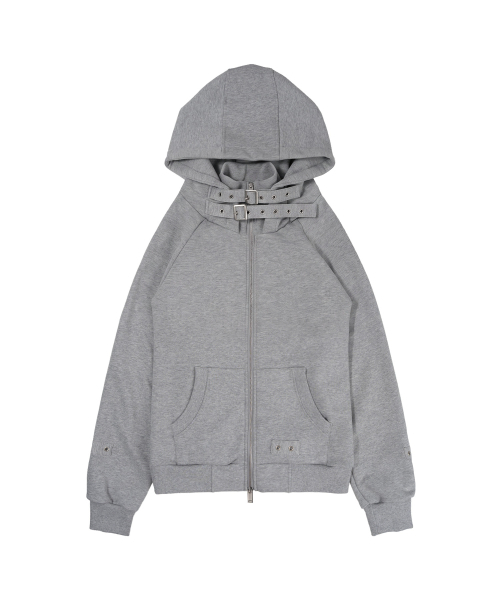 FANCY CLUB(ファンシークラブ)の「レイヤーバックルフードジップアップ (メランジェグレー) F26ZA509(パーカー・レディース・その他・FREE)」の9枚目の写真