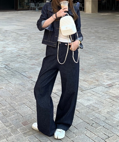 FLINEA(フリネア)の「ヴィンテージデニムジャケット&デニムパンツセットアップ(セットアップ・レディース・インディゴブルー・FREE)」の4枚目の写真
