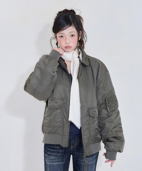 MIRECO(ミレコ)の「FLIGHT BOMBER JK KHAKI(ブルゾン・レディース・その他・FREE)」の2枚目の写真