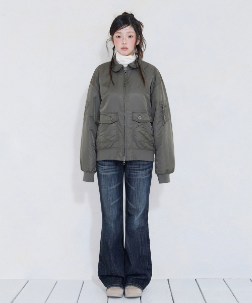MIRECO(ミレコ)の「FLIGHT BOMBER JK KHAKI(ブルゾン・レディース・その他・FREE)」の3枚目の写真