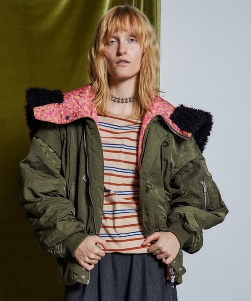 MAISON SPECIAL(メゾンスペシャル)の「【26WINTER PRE-ORDER】Flower Reversible N2B/フラワーリバーシブルN2B(ミリタリージャケット・レディース・ブラック/カーキ・FREE)」の13枚目の写真