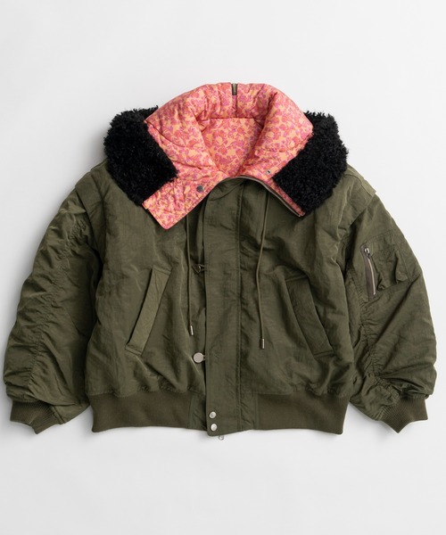 MAISON SPECIAL(メゾンスペシャル)の「【26WINTER PRE-ORDER】Flower Reversible N2B/フラワーリバーシブルN2B(ミリタリージャケット・レディース・ブラック/カーキ・FREE)」の14枚目の写真