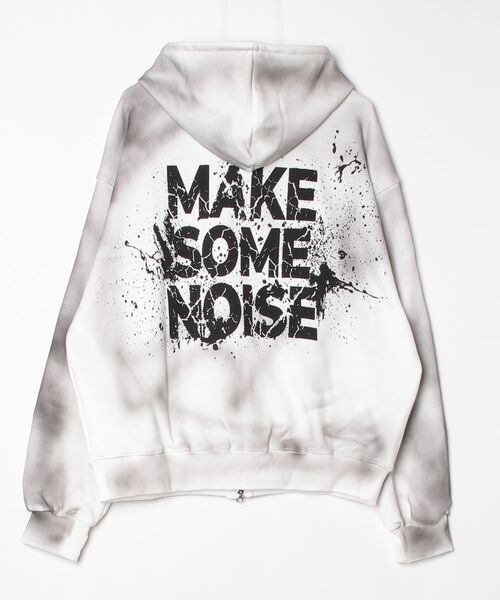A'gem(エージェム)の「A'GEM/9 × .kom 『A'gem/エージェム』SPRAY ZIP-UP HOODIE/スプレージップアップパーカー(パーカー・メンズ・ブラック/アイボリー・FREE)」の9枚目の写真