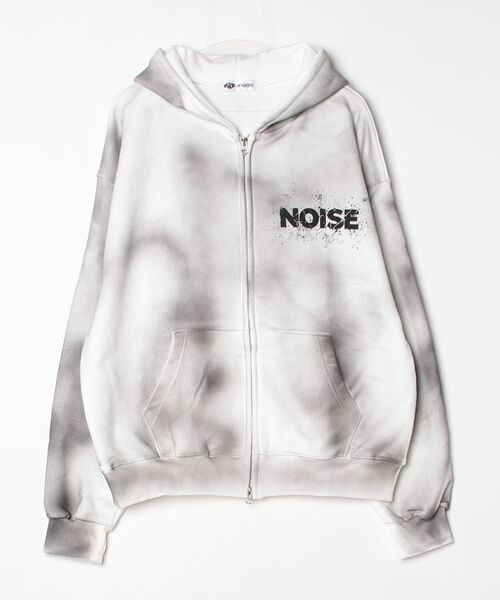 A'gem(エージェム)の「A'GEM/9 × .kom 『A'gem/エージェム』SPRAY ZIP-UP HOODIE/スプレージップアップパーカー(パーカー・メンズ・ブラック/アイボリー・FREE)」の8枚目の写真
