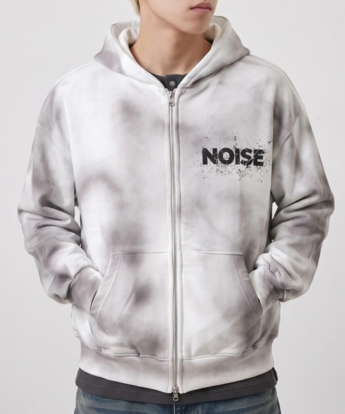 A'gem(エージェム)の「A'GEM/9 × .kom 『A'gem/エージェム』SPRAY ZIP-UP HOODIE/スプレージップアップパーカー(パーカー・メンズ・ブラック/アイボリー・FREE)」の3枚目の写真