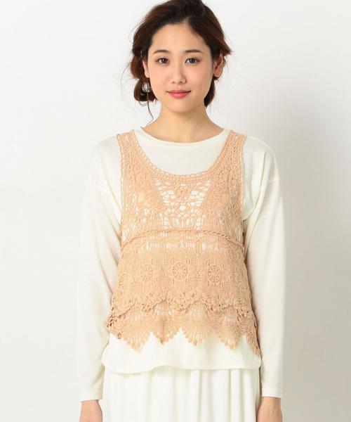 Another Edition(アナザーエディション)の「###レースキャミ×プルオーバーセット/AEMFC LACECAMI×POセット◆(Tシャツ/カットソー・レディース・オフホワイト/ライトブルー/ベージュ・フリー)」の5枚目の写真