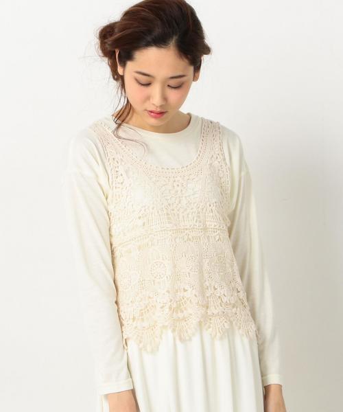 Another Edition(アナザーエディション)の「###レースキャミ×プルオーバーセット/AEMFC LACECAMI×POセット◆(Tシャツ/カットソー・レディース・オフホワイト/ライトブルー/ベージュ・フリー)」の11枚目の写真
