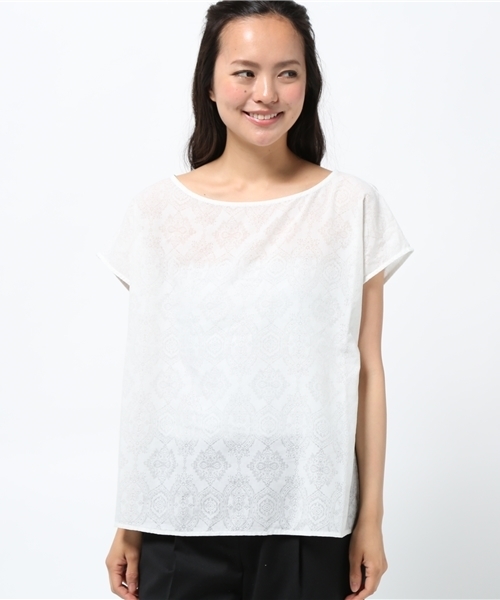 LBC（エルビーシー）の「コットンオパールteeブラウス（シャツ/ブラウス・レディース・ホワイト/オフホワイト/その他23/ダークオリーブ/グリーン・MEDIUM）」の3枚目の写真