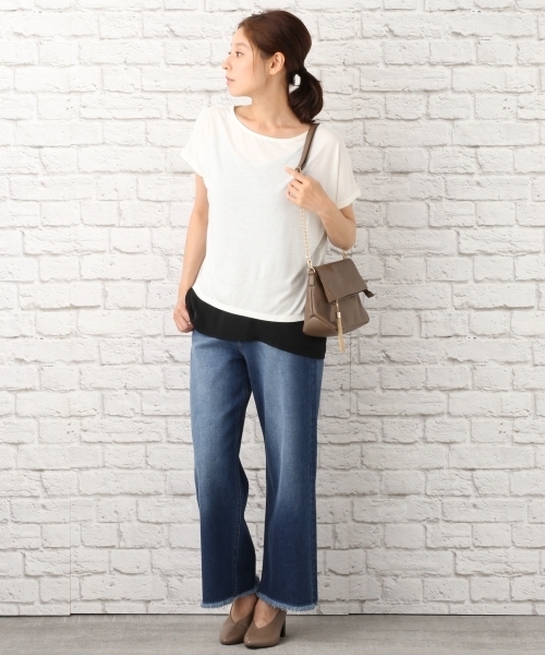 LEPSIM（レプシィム）の「2WAYカサネTシャツSS 728065（Tシャツ/カットソー・レディース・ブラック系その他/ホワイト系その他/グレー系その他・FREE）」の4枚目の写真