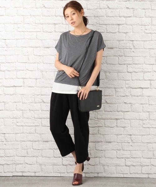 LEPSIM（レプシィム）の「2WAYカサネTシャツSS 728065（Tシャツ/カットソー・レディース・ブラック系その他/ホワイト系その他/グレー系その他・FREE）」の12枚目の写真