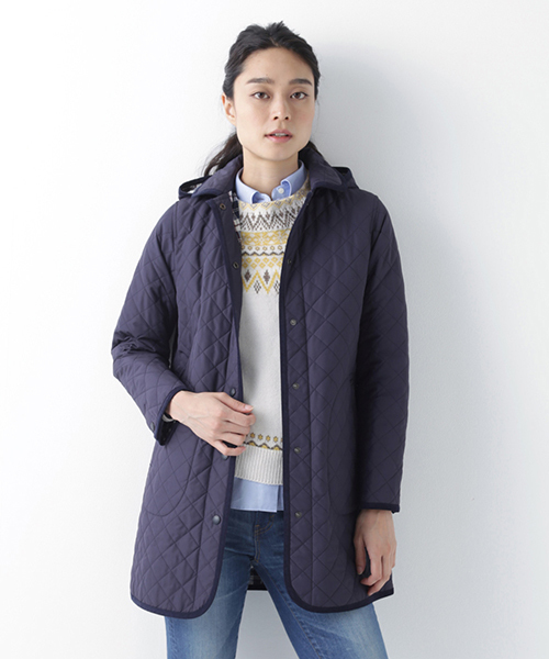 NEWYORKER（ニューヨーカー）の「タフタキルティングフード付きコート