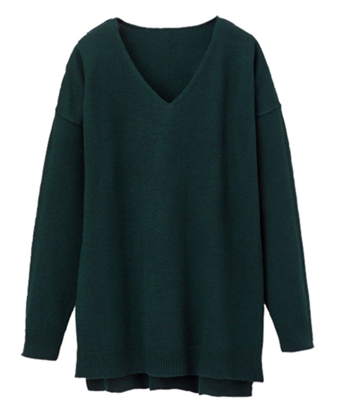 RANAN（ラナン）の「深Ｖネックカシミヤタッチニット（ニット/セーター・レディース・ダークブルー/ブラック/グレー/オフホワイト/ピンク/ローズ/キャメル/グリーン/マスタード/ピンク系その他/エメラルド/ラベンダー/レッド/ブルー/レッド系その他/サンドグレー/ホワイト系その他/ネイビー・M/L/LL/3L）」の6枚目の写真