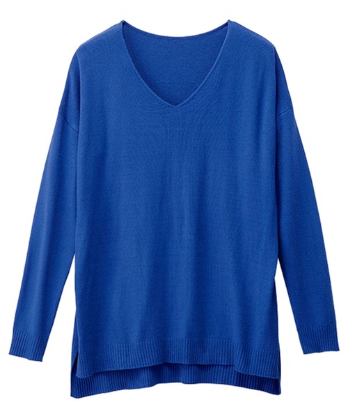 RANAN（ラナン）の「深Ｖネックカシミヤタッチニット（ニット/セーター・レディース・ダークブルー/ブラック/グレー/オフホワイト/ピンク/ローズ/キャメル/グリーン/マスタード/ピンク系その他/エメラルド/ラベンダー/レッド/ブルー/レッド系その他/サンドグレー/ホワイト系その他/ネイビー・M/L/LL/3L）」の19枚目の写真