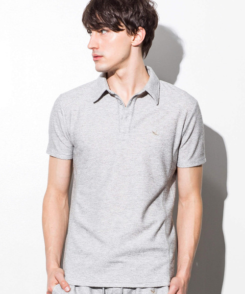 1PIU1UGUALE3 RELAX (ウノピゥウノウグァーレトレ リラックス)の「1PIU1UGUALE3 RELAX(ウノピゥウノウグァーレトレ)パイルポロシャツ(ポロシャツ・メンズ・ホワイト/ブラック×ホワイト/ブラック/ネイビー/グレー・SMALL/MEDIUM/LARGE/X-LARGE)」の4枚目の写真