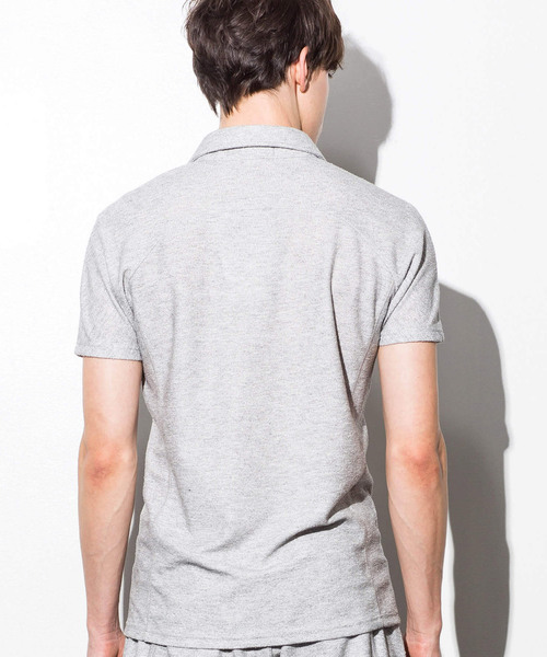 1PIU1UGUALE3 RELAX (ウノピゥウノウグァーレトレ リラックス)の「1PIU1UGUALE3 RELAX(ウノピゥウノウグァーレトレ)パイルポロシャツ(ポロシャツ・メンズ・ホワイト/ブラック×ホワイト/ブラック/ネイビー/グレー・SMALL/MEDIUM/LARGE/X-LARGE)」の11枚目の写真