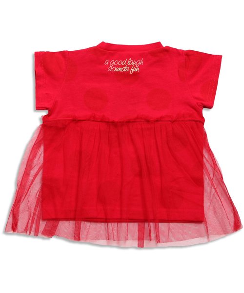 BREEZE(ブリーズ)の「チュール付きドットTシャツ(Tシャツ/カットソー・キッズ・グレー/キナリ/レッド・140/80/90/95/100/120/130/110)」の9枚目の写真