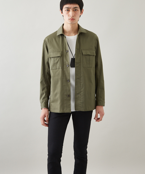 STUDIOUS（ステュディオス）の「【WEB限定】STUDIOUS リラックスミリタリーシャツ （シャツ/ブラウス・メンズ・カーキ/ベージュ・3/2/1）」の7枚目の写真