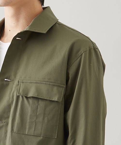 STUDIOUS（ステュディオス）の「【WEB限定】STUDIOUS リラックスミリタリーシャツ （シャツ/ブラウス・メンズ・カーキ/ベージュ・3/2/1）」の15枚目の写真