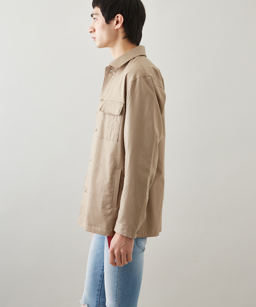 STUDIOUS（ステュディオス）の「【WEB限定】STUDIOUS リラックスミリタリーシャツ （シャツ/ブラウス・メンズ・カーキ/ベージュ・3/2/1）」の10枚目の写真