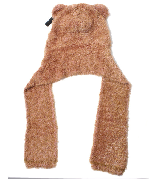 HYSTERIC MINI（ヒステリックミニ）の「BEAR キャップマフラー（キャップ・キッズ・ブラック/ブラウン/ピンク・SMALL/MEDIUM）」の4枚目の写真