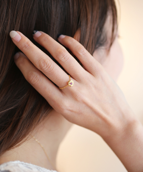 セール ディズニー プリンセス 美女と野獣 リアル ルビー ローズ チェーン リング ゴールド 指輪 シルバー925 アクセサリー レディース リング Disney ディズニー のファッション通販 Zozotown