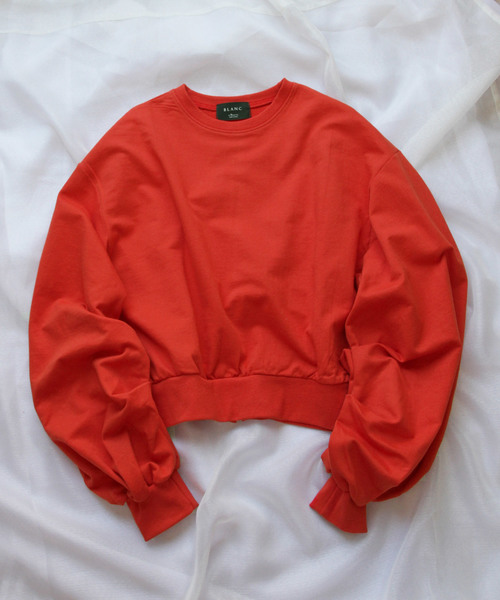 KOBE LETTUCE（コウベレタス）の「ボリュームスリーブビッグシルエットスウェットトップス（スウェット・レディース・グレー/オフホワイト/ダークオレンジ・FREE）」の3枚目の写真