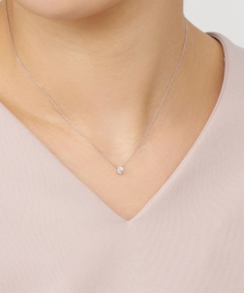 VENDOME AOYAMA（ヴァンドーム青山）の「エクセレントカット0.18ctダイヤモンド キャトルネックレス[ダイヤモンド品質保証カード付]（ネックレス・レディース・ホワイト・43cm）」の4枚目の写真