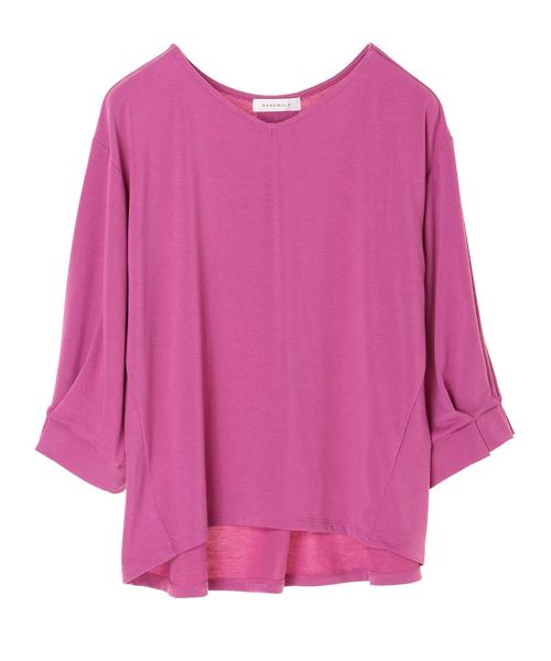 AMERICAN HOLIC(アメリカンホリック)の「・袖タックVネックプルオーバー(Tシャツ/カットソー・レディース・ネイビー/ピンク/イエロー/グリーン/ブルー/オフホワイト・FREE)」の9枚目の写真