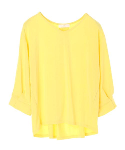 AMERICAN HOLIC(アメリカンホリック)の「・袖タックVネックプルオーバー(Tシャツ/カットソー・レディース・ネイビー/ピンク/イエロー/グリーン/ブルー/オフホワイト・FREE)」の11枚目の写真