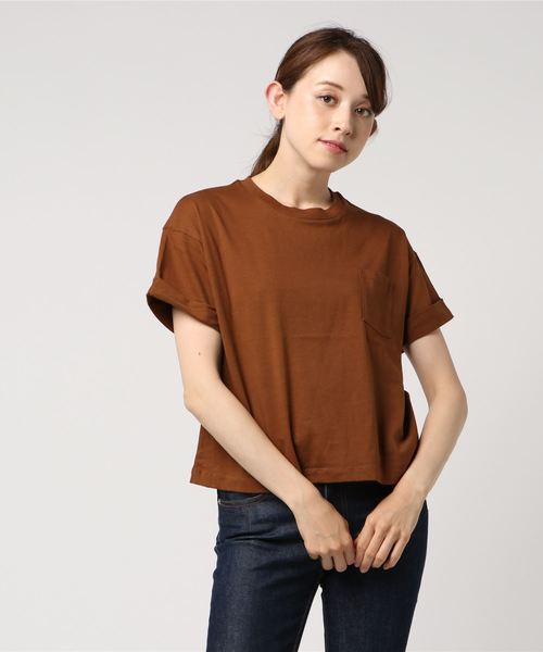 AMERICAN HOLIC(アメリカンホリック)の「・袖折り返しカットプルオーバー(Tシャツ/カットソー・レディース・チャコールグレー/オフホワイト/カーキ/グレー系その他/キャメル/その他7・FREE)」の22枚目の写真