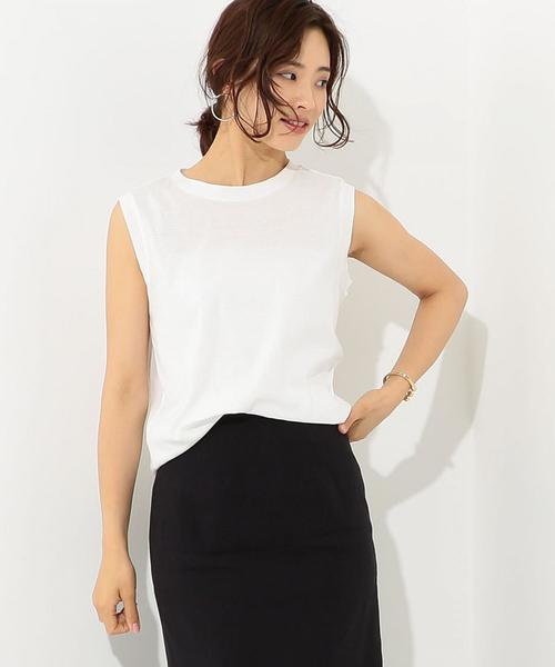 Jewel Changes（ジュエルチェンジズ）の「JC C フライス ノースリーブ 2（タンクトップ・レディース・ブラック/レッド/オフホワイト/コバルトブルー・FREE）」の2枚目の写真