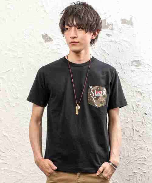 MinoriTY(マイノリティ)の「BENDAVISカモ柄ポケットT(Tシャツ/カットソー・メンズ・ホワイト/ブラック/ダークグリーン・M/L)」の2枚目の写真