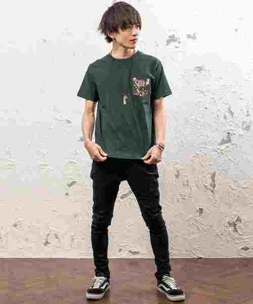 MinoriTY(マイノリティ)の「BENDAVISカモ柄ポケットT(Tシャツ/カットソー・メンズ・ホワイト/ブラック/ダークグリーン・M/L)」の6枚目の写真
