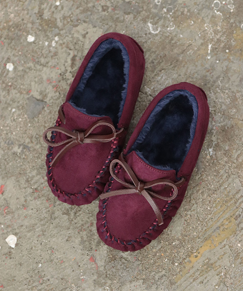 SESTO(セスト)の「あったかシャギーファーのリボン付きキッズモカシンシューズ(モカシン/デッキシューズ・キッズ・ブラック/パープル/グレー/ピンク/グリーン/その他/モカ/キャメル/チェック/グレイッシュベージュ/レオパード/シルバー・16.0cm/17.0cm/18.0cm/19.0cm/20.0cm/21.0cm)」の7枚目の写真