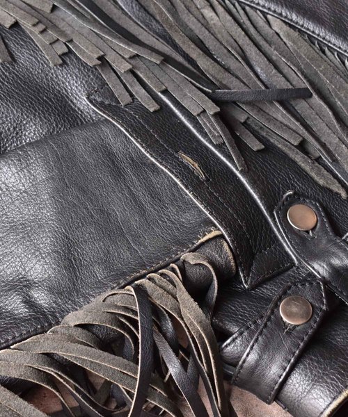 激渋 フリンジ レザージャケット ライダース　ウエスタン蝶 刺繍 古着 LEWIS LEATHERS LIGHTNING FRINGED 80s VINTAGE LEATHER JACKET ルイス