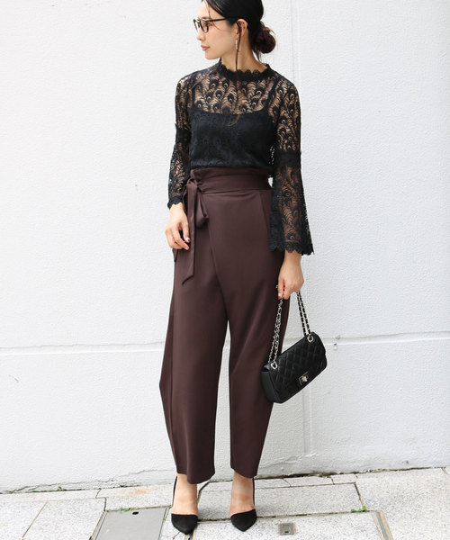 andme（アンドミー）の「ヴィンテージ風レースブラウストップス（シャツ/ブラウス・レディース・ブラック/グリーン/ベージュ/ブラウン・M）」の5枚目の写真